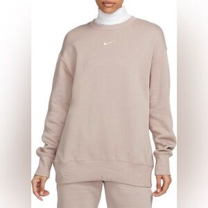 Nike Phoenix Fleece Oversized Crew Sweat Diffused Taupe/Sail size Medium